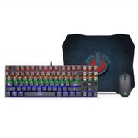 Kit gamer Enkore Falcon ENT G2000, teclado 88 teclas + mouse 7200 DPI + mousepad, USB, negro